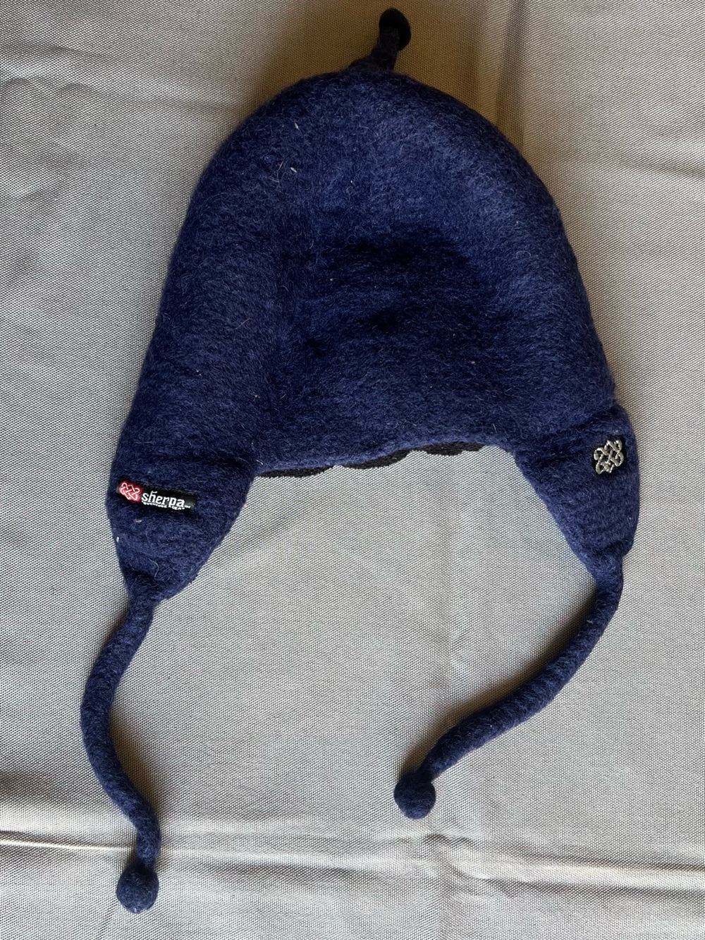 Sherpa Kids Navy Earflap Hat with Tassels